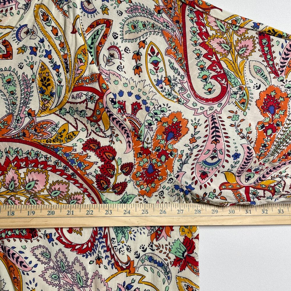 Grand & Greene New York Womens Multicolor Floral Paisley Boho Blouse Top Sz 2X - Picture 7 of 11